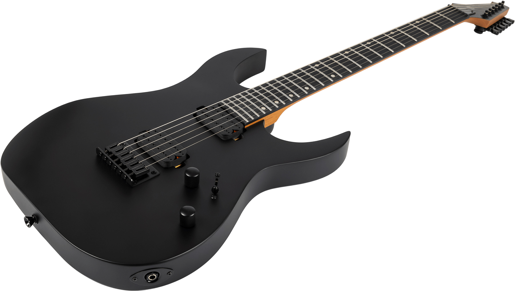 Spira Guitars S400 Mbk Lh Gaucher 2h Ht Eb - Satin Black - Left-handed electric guitar - Variation 2
