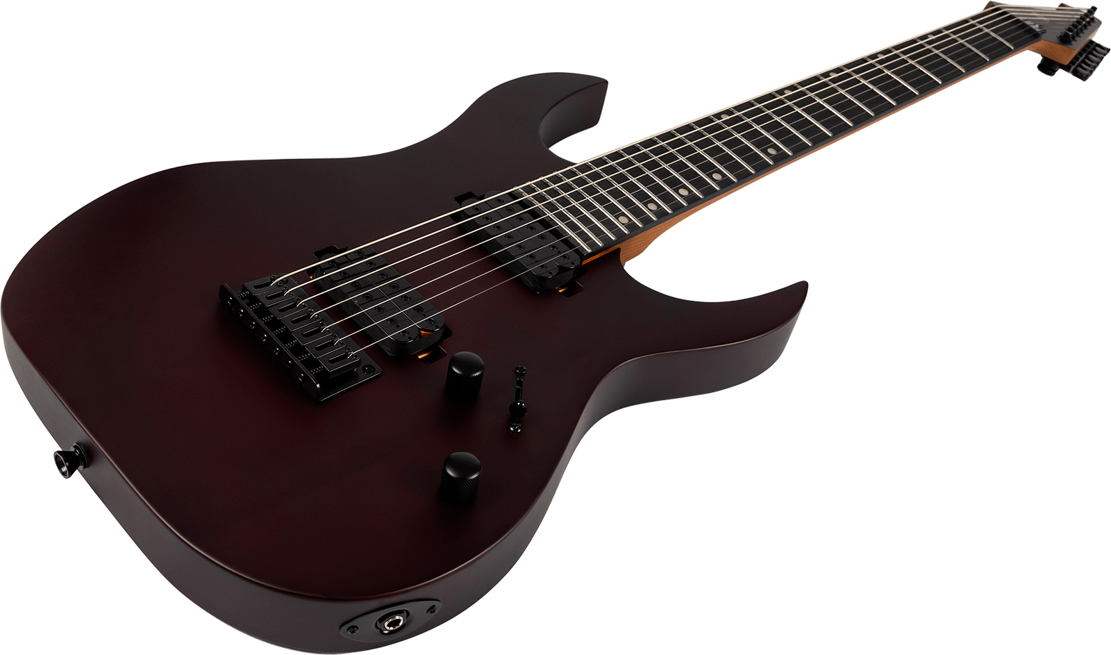 Spira Guitars S407 Mwr 7c Baryton 2h Ht Eb - Wine Red Satin - Baritone guitar - Variation 2