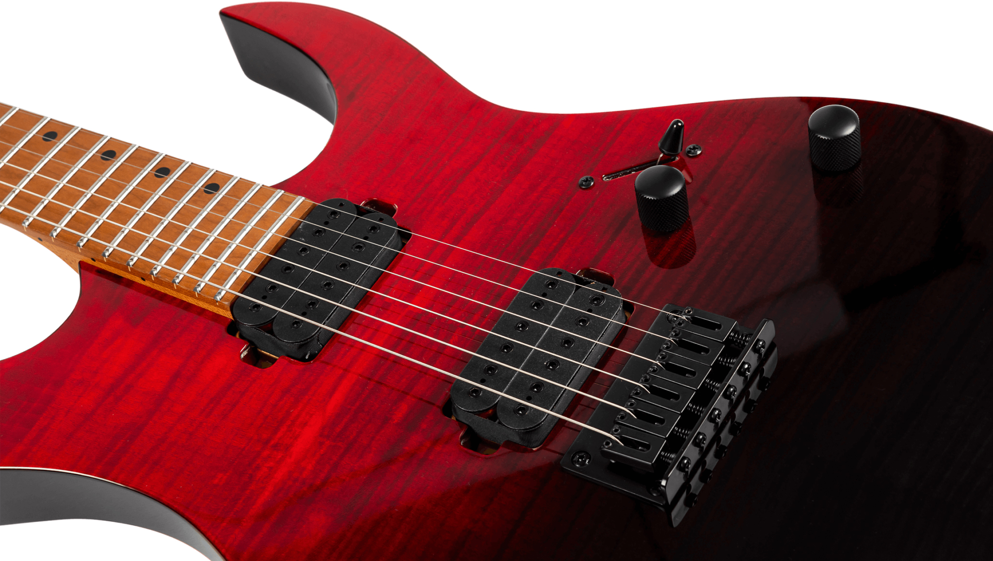 Spira Guitars S450 Trd 2h Ht Mn - Trans Red/black - Metal electric guitar - Variation 3