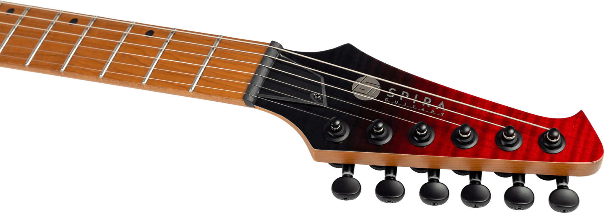 Spira Guitars S450 Trd 2h Ht Mn - Trans Red/black - Metal electric guitar - Variation 4