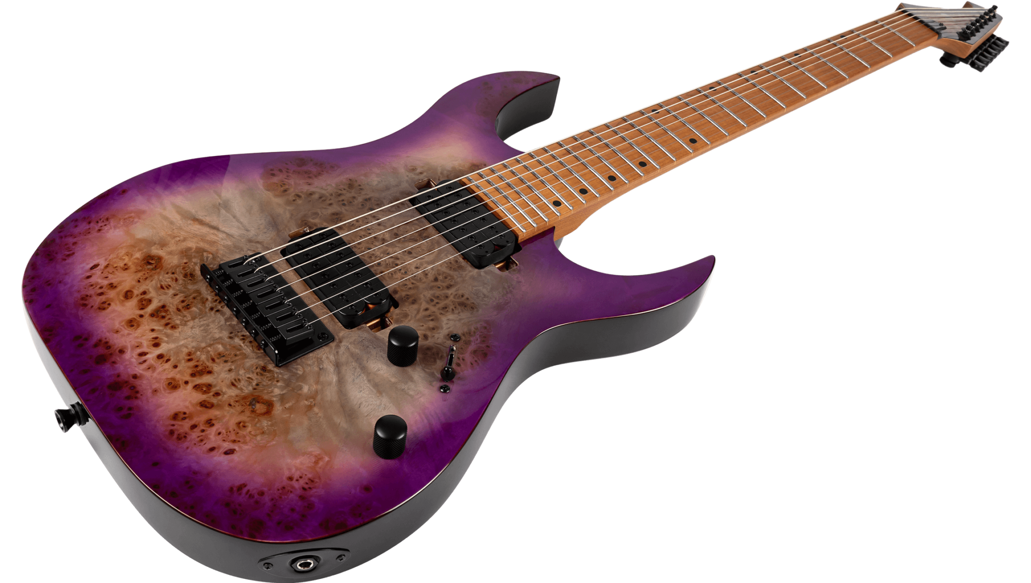 Spira Guitars S457 Tpp 7c Baritone 2h Ht Mn - Gloss Trans Purple - Baritone guitar - Variation 2