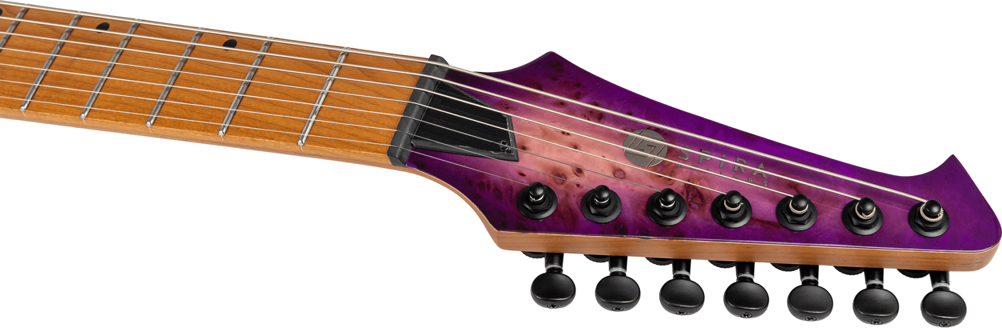 Spira Guitars S457 Tpp 7c Baritone 2h Ht Mn - Gloss Trans Purple - Baritone guitar - Variation 4