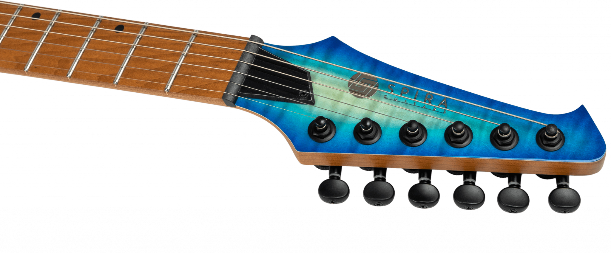 Spira Guitars S500q Ab 2h Ht Mn - Trans Aqua Blue - Str shape electric guitar - Variation 3