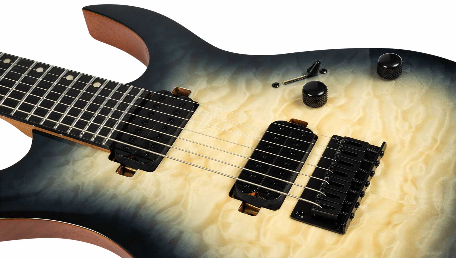 Spira Guitars S507 Qgy E 7c Baritone 2h Ht Eb - Trans Grey - 7 string electric guitar - Variation 4