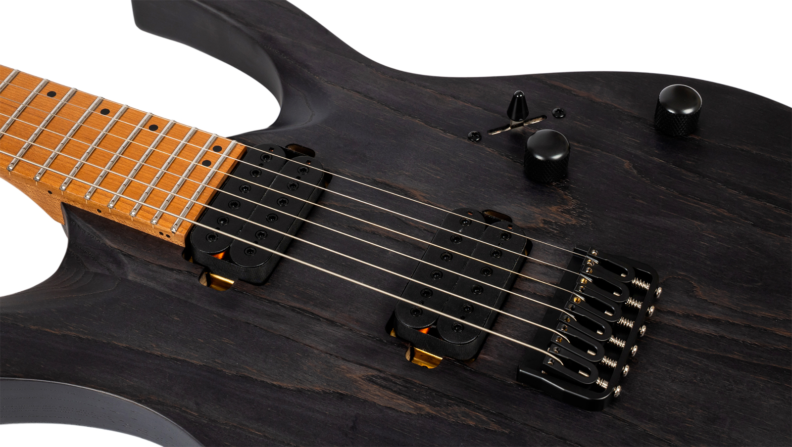 Spira Guitars S600 Agy 2h Ht Eb - Stained Dark Grey - Str shape electric guitar - Variation 3