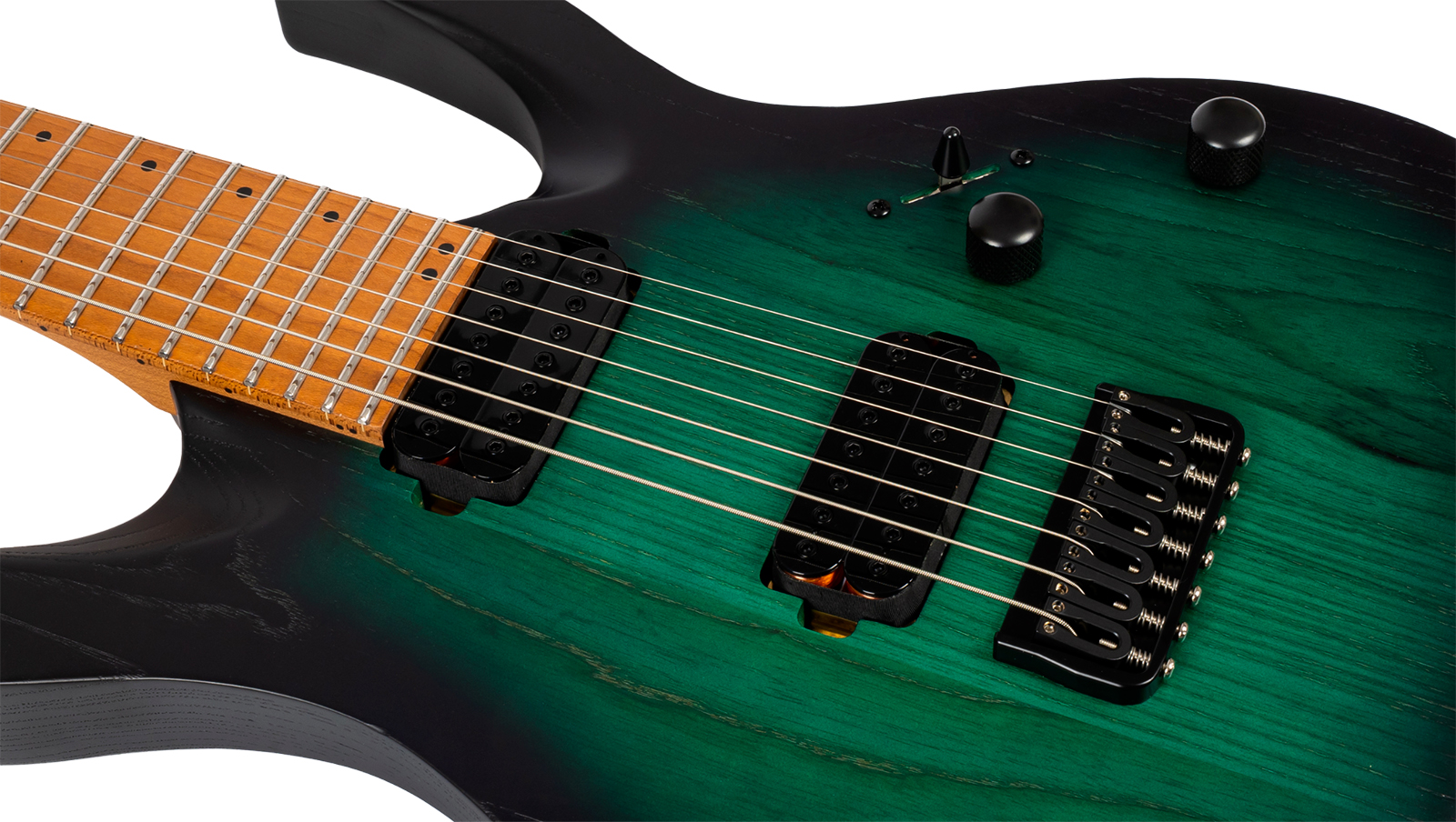Spira Guitars S607 Agr 7c Baryton 2h Ht Eb - Stained Green - Baritone guitar - Variation 3