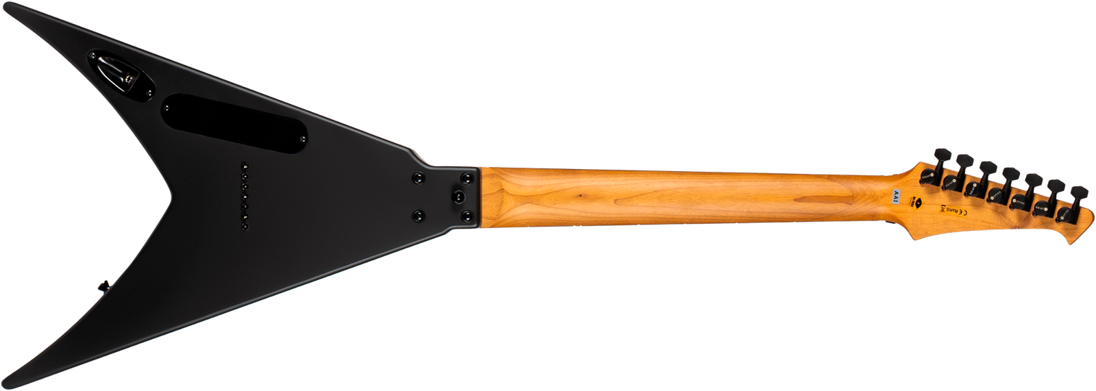 Spira Guitars V407 Mbk 7c 2h Ht Eb - Black Satin - Metal electric guitar - Variation 1