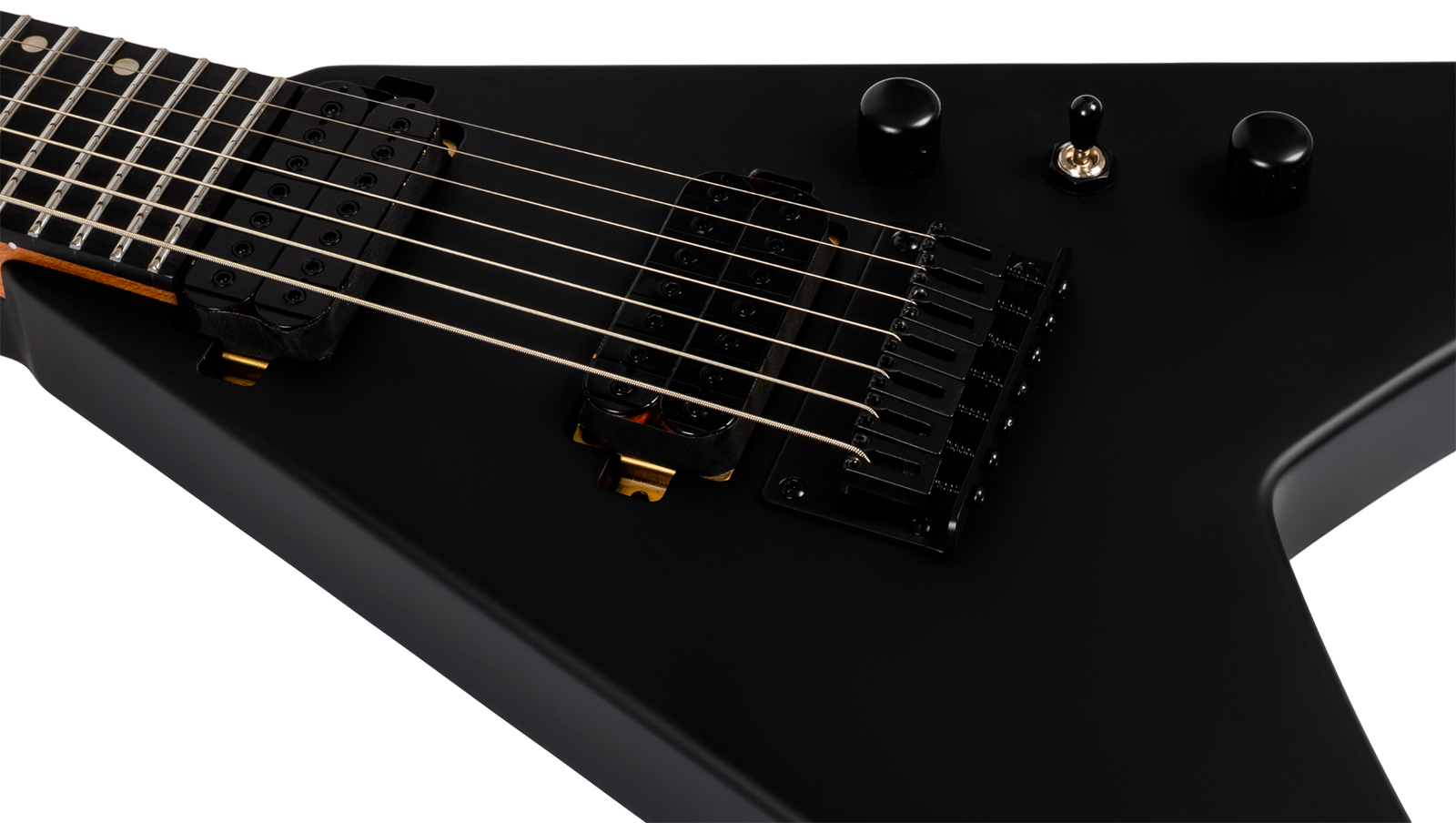 Spira Guitars V407 Mbk 7c 2h Ht Eb - Black Satin - Metal electric guitar - Variation 3