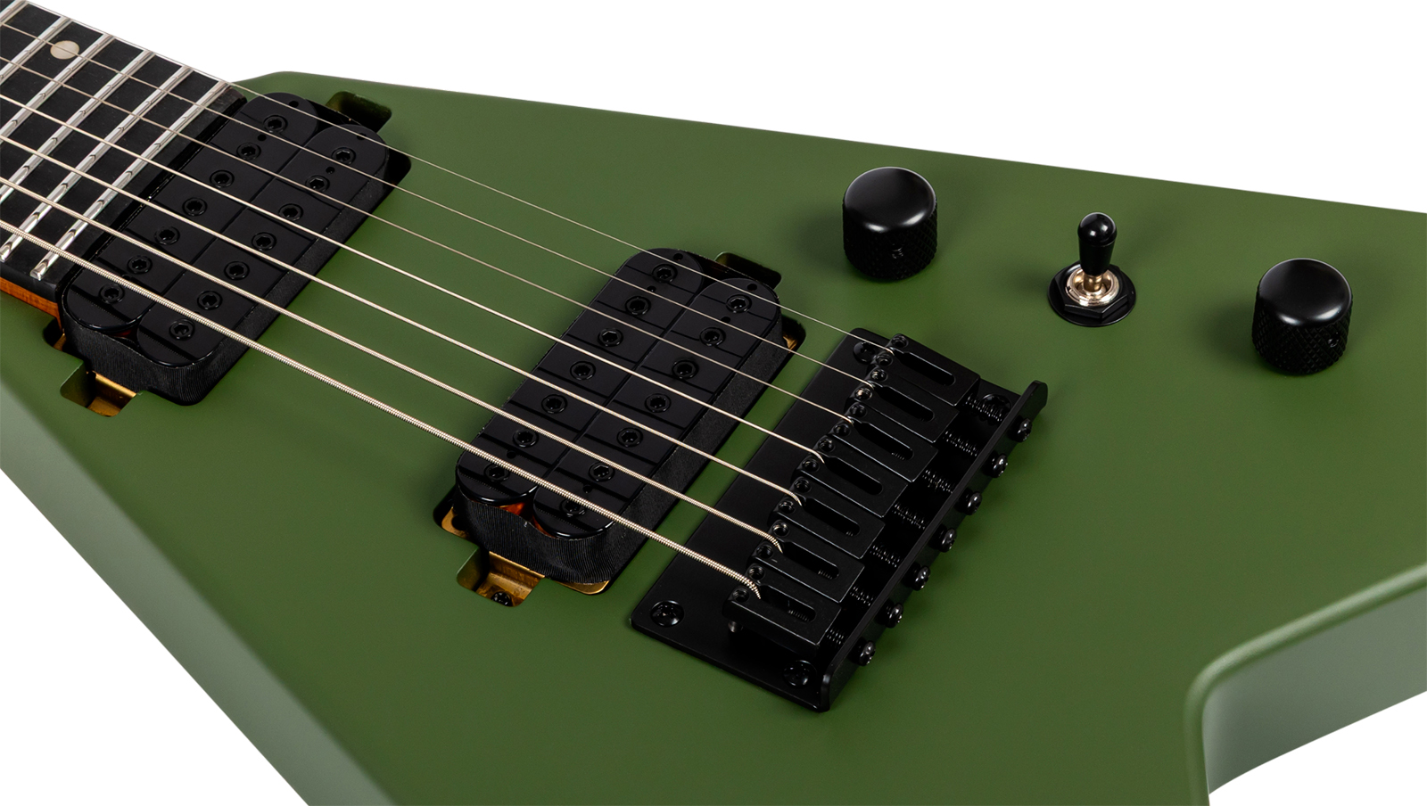 Spira Guitars V407 Mgr 7c 2h Ht Eb - Green Satin - Metal electric guitar - Variation 3