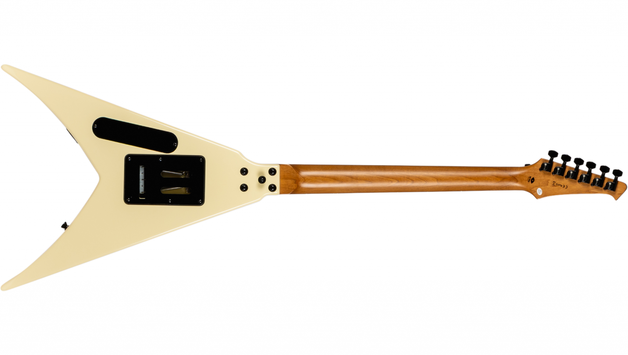 Spira Guitars V420 Awh 2h Trem Eb - Antique White Stripe - Metal electric guitar - Variation 1