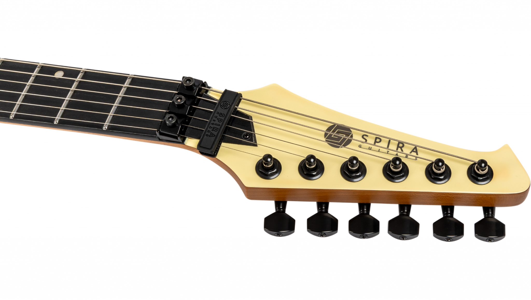 Spira Guitars V420 Awh 2h Trem Eb - Antique White Stripe - Metal electric guitar - Variation 4