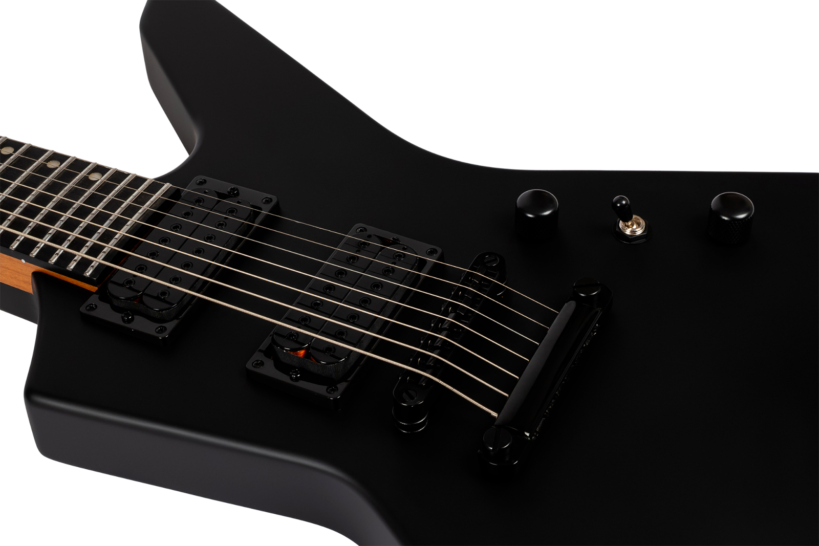 Spira Guitars X407 Mbk 7c 2h Ht Mn - Black Satin - Metal electric guitar - Variation 3