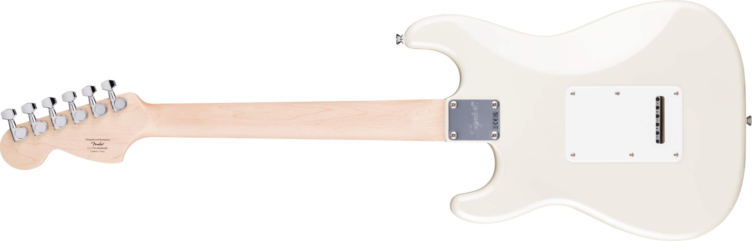 Squier Affinity Strat Junior Ltd Hss Trem Mn - Pearl White - Str shape electric guitar - Variation 1