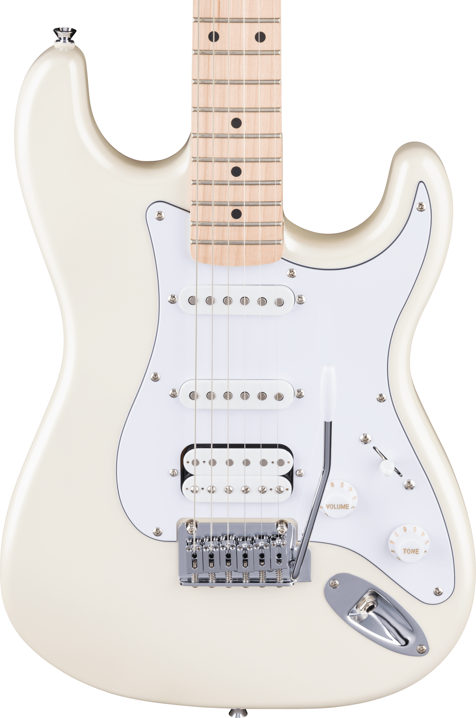 Squier Affinity Strat Junior Ltd Hss Trem Mn - Pearl White - Str shape electric guitar - Variation 3