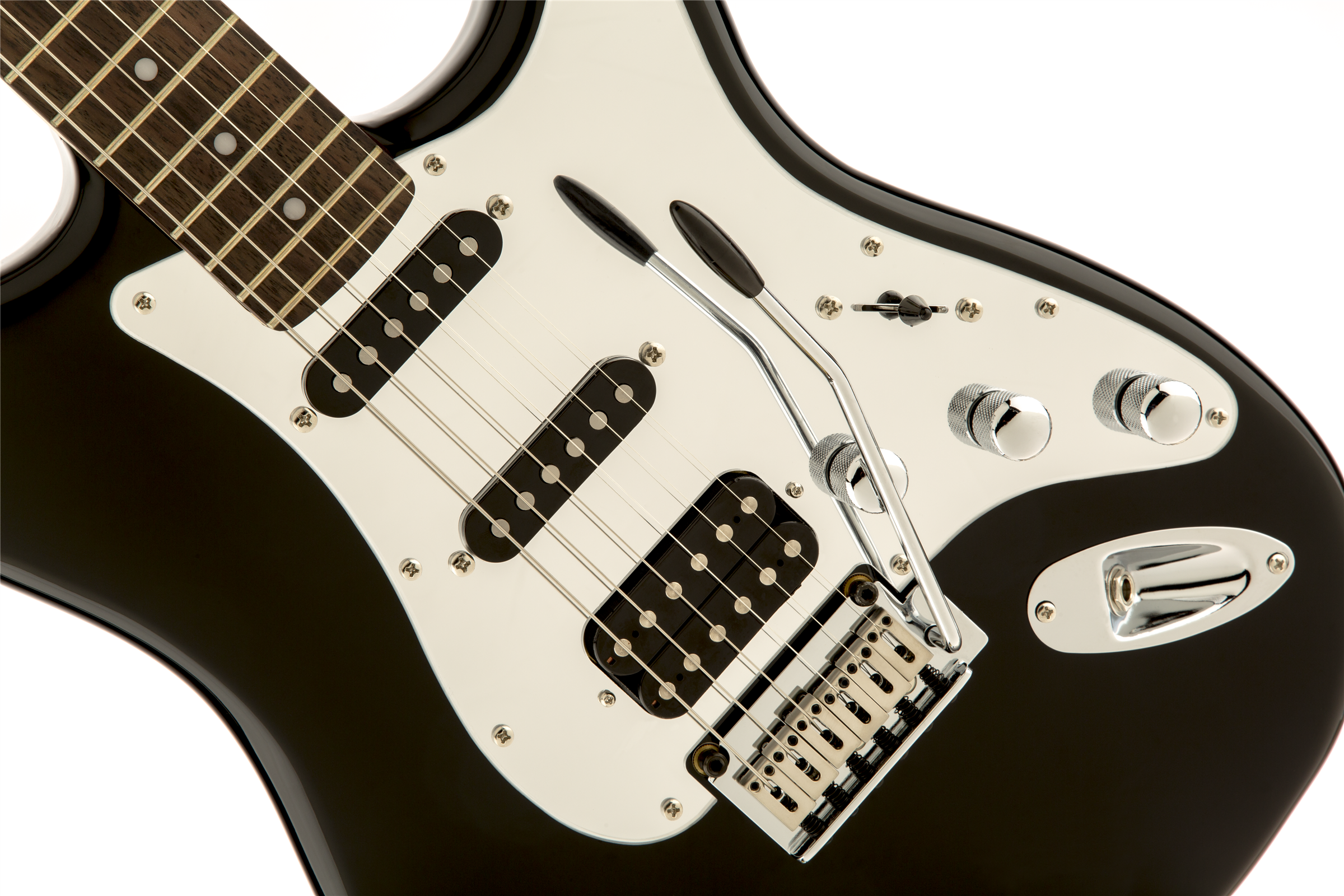 Squier Black & Chrome Standard Strat Hss (lau) - Black - Str shape electric guitar - Variation 2