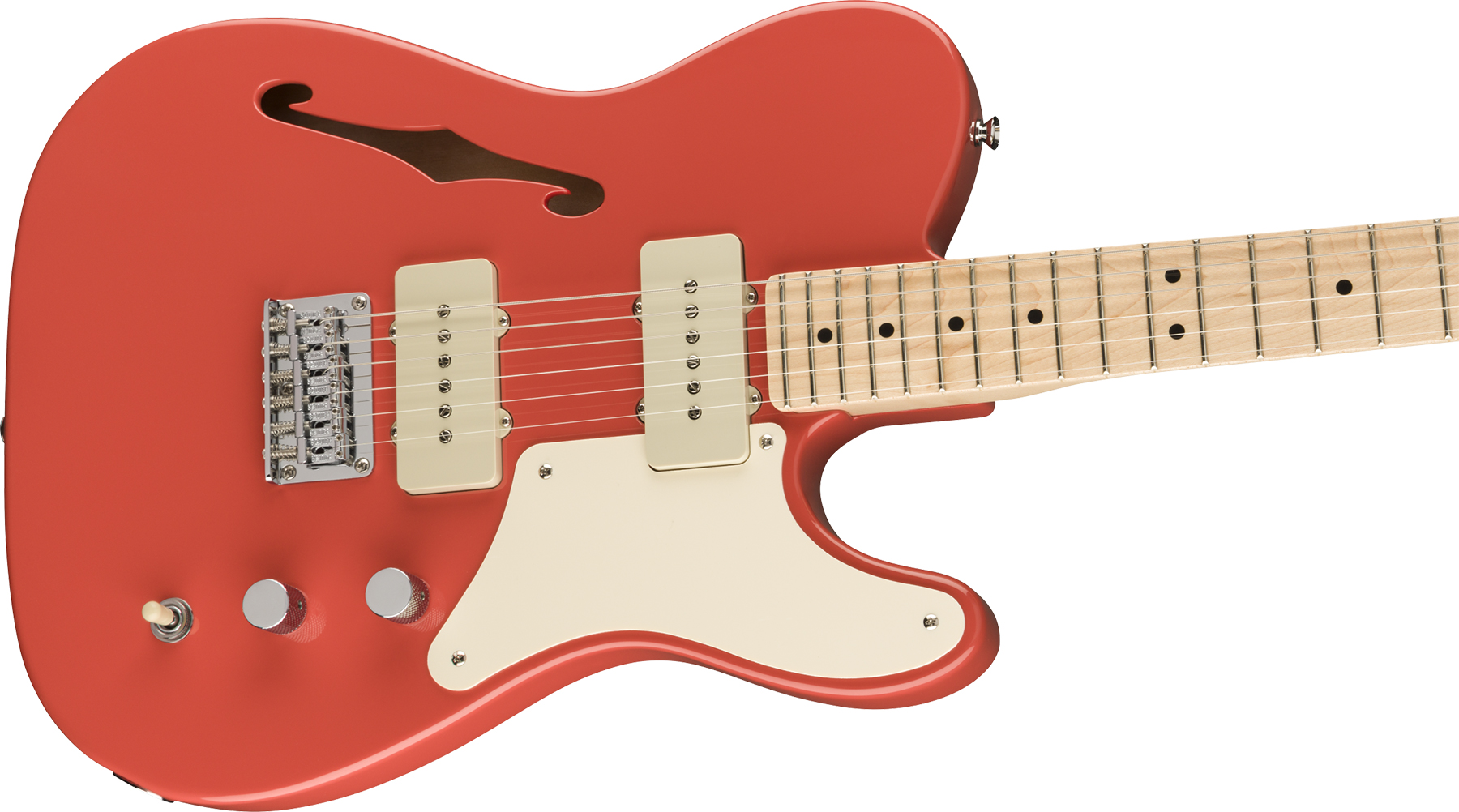Squier Tele Thinline Cabronita Paranormal Ss Ht Mn - Fiesta Red - Semi-hollow electric guitar - Variation 2
