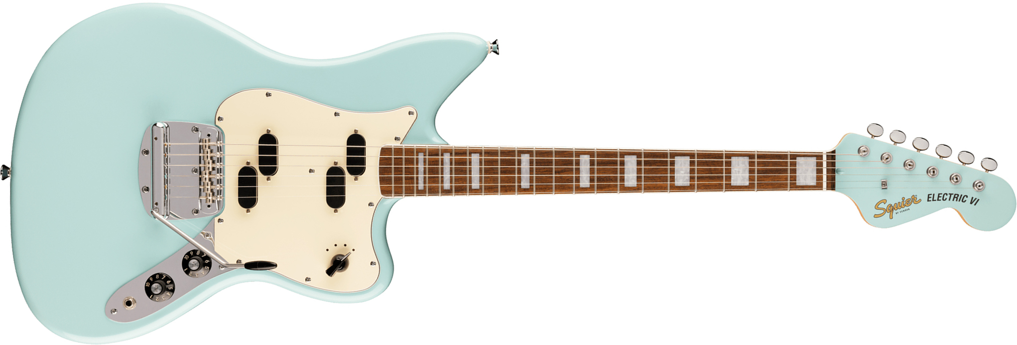 Squier Electric Vi Paranormal Shsc 2s Trem Lau - Daphne Blue - Retro rock electric guitar - Main picture