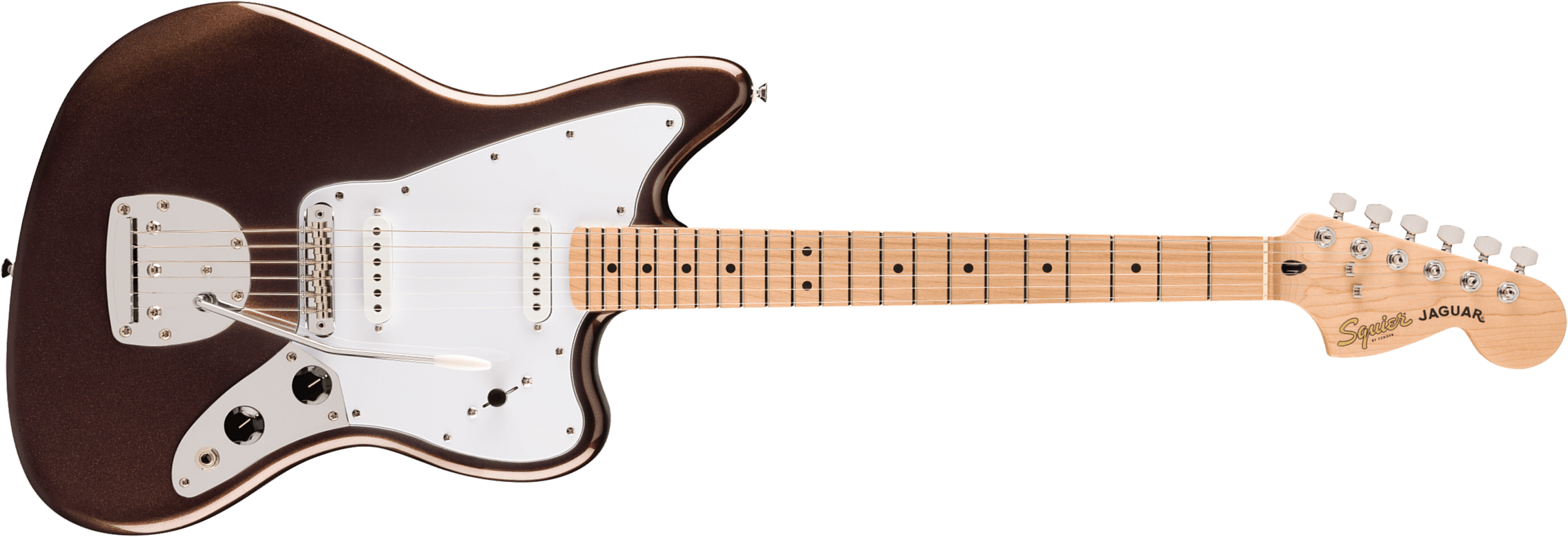 Squier Jaguar Affinity 2s Trem Lau - Mystic Metallic Brown - Retro rock electric guitar - Main picture