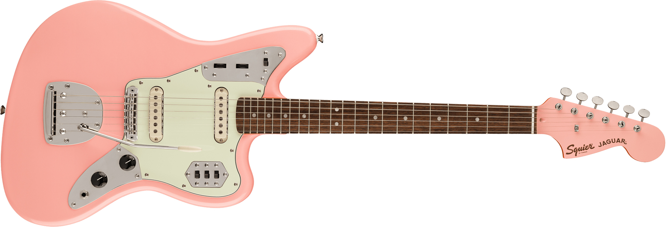 Squier Jaguar Classic Vibe 60s Fsr Ltd Lau - Shell Pink - Retro rock electric guitar - Main picture