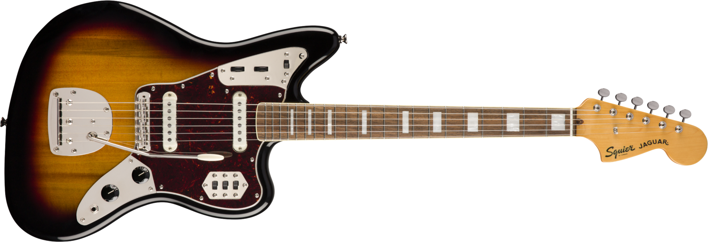 Squier Jaguar Classic Vibe 70s 2019 Lau - 3-color Sunburst - Retro rock electric guitar - Main picture