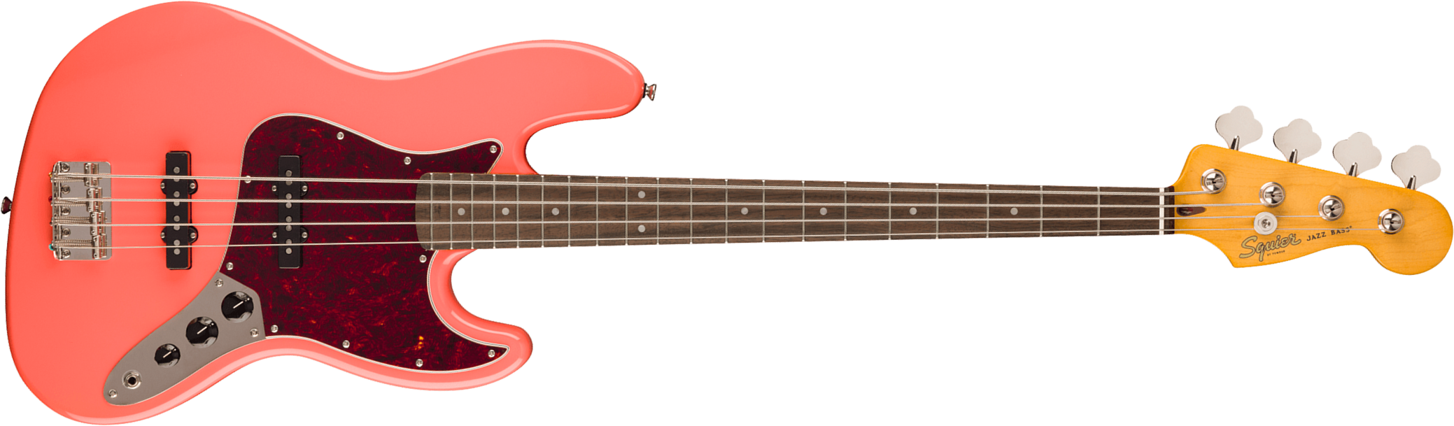 Squier Jazz Bass 60s Classic Vibe Lau - Tahitian Coral - Solid body electric bass - Main picture