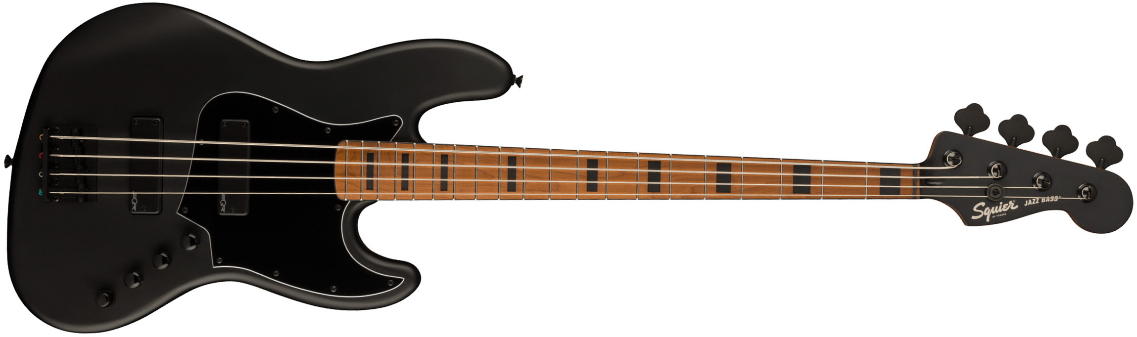 Squier Jazz Bass Contemporary Active Hh Black Pickguard Fsr Mn - Flat Black - Solid body electric bass - Main picture