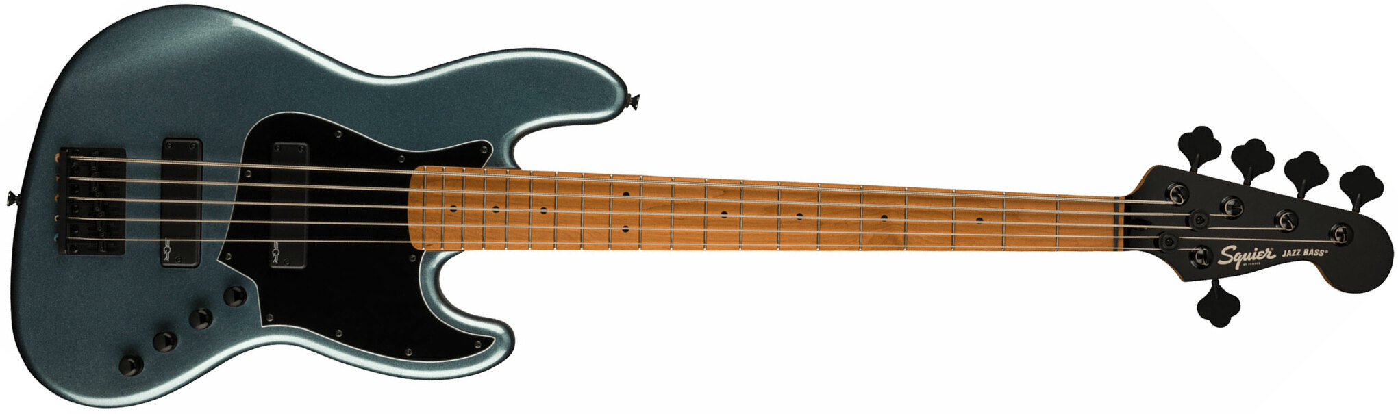 Squier Jazz Bass V Contemporary Active Hh 5c Mn - Gunmetal Metallic - Solid body electric bass - Main picture