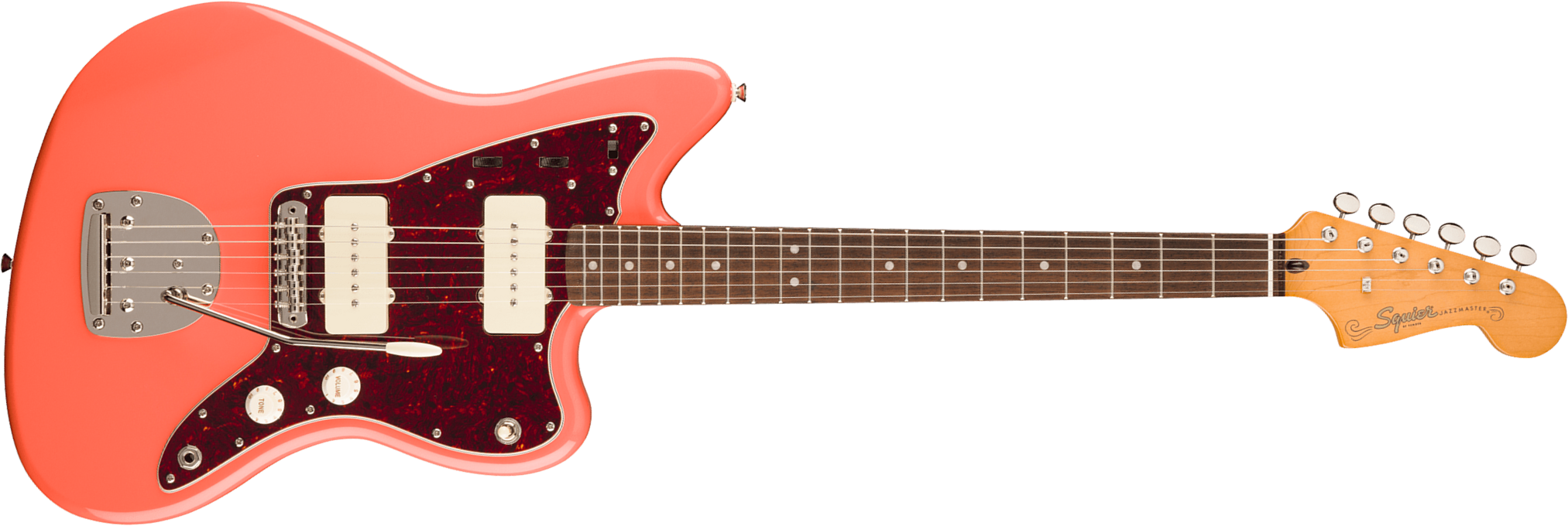 Squier Jazzmaster 60s Classic Vibe 2s Trem Lau - Tahitian Coral - Retro rock electric guitar - Main picture