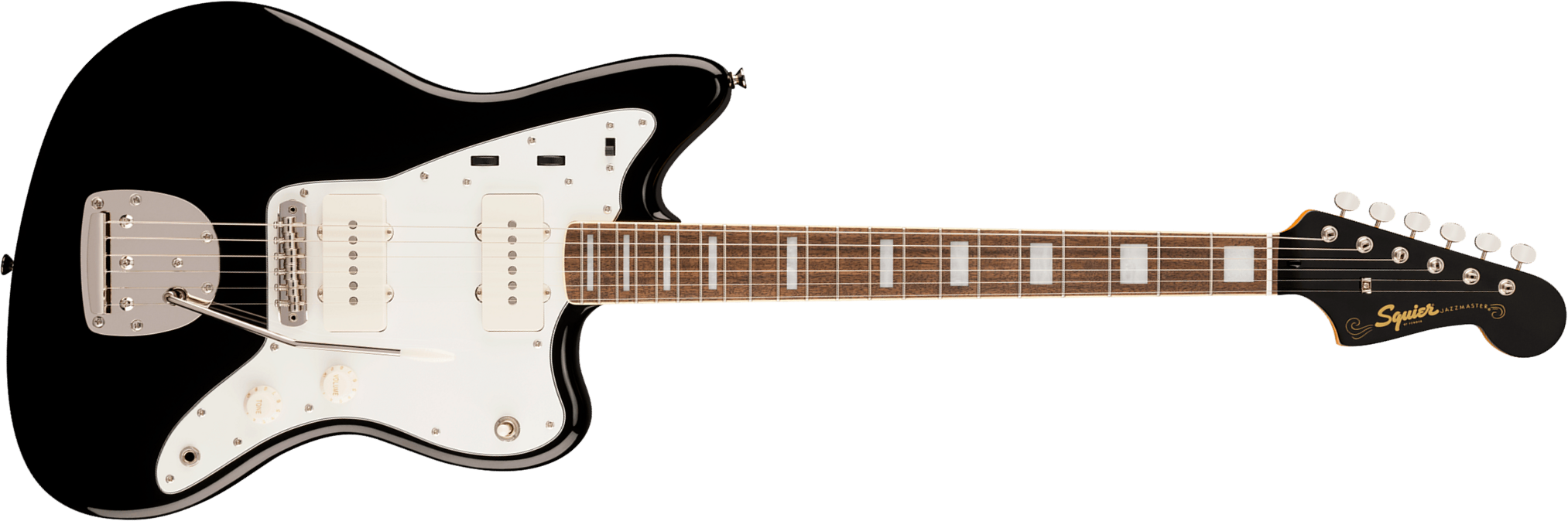 Squier Jazzmaster 60s Classic Vibe Ltd 2s Trem Lau - Black - Retro rock electric guitar - Main picture