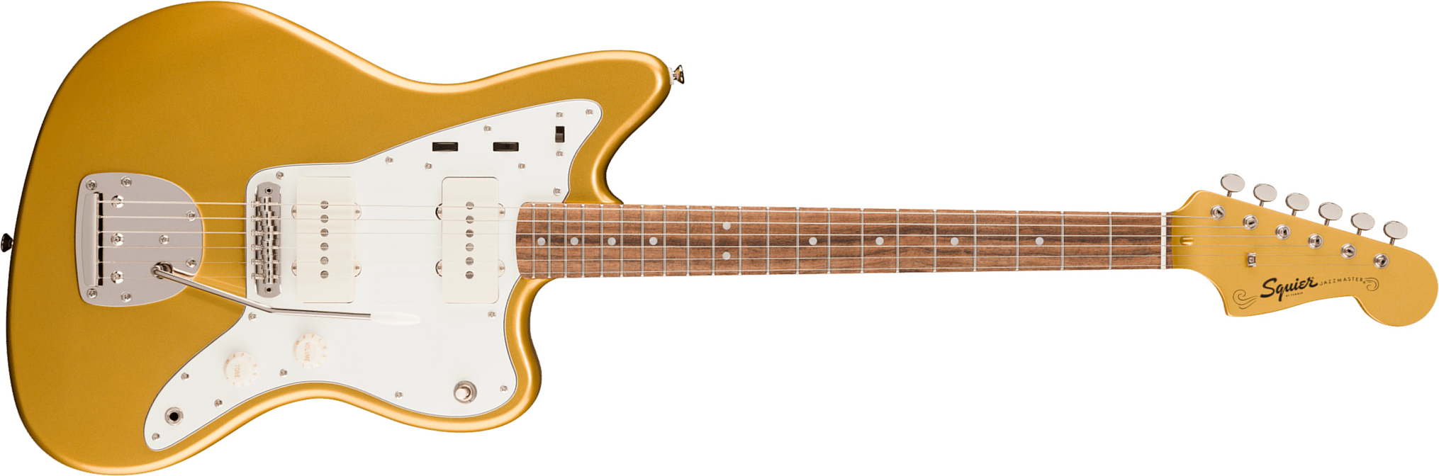 Squier Jazzmaster Classic Vibe 60s Fsr Ltd 2s Trem Lau - Aztec Gold Matching Headstock - Retro rock electric guitar - Main picture