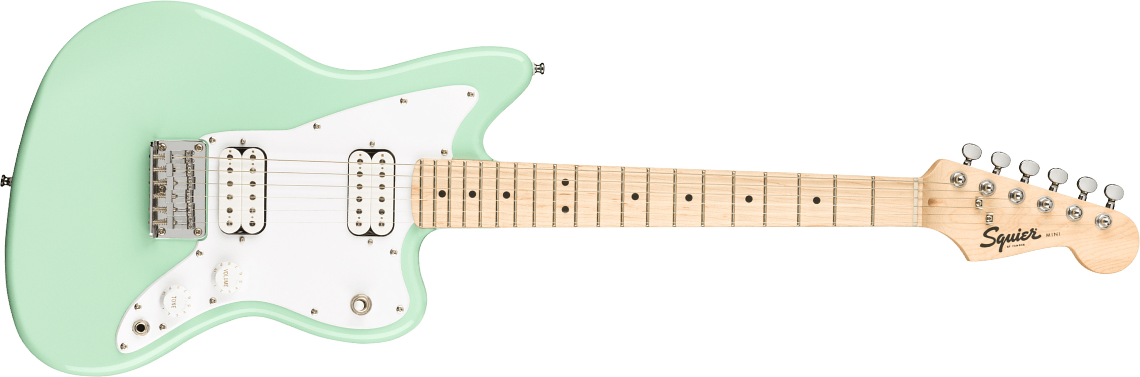 Squier Mini Jazzmaster Bullet Hh Ht Mn - Surf Green - Electric guitar for kids - Main picture
