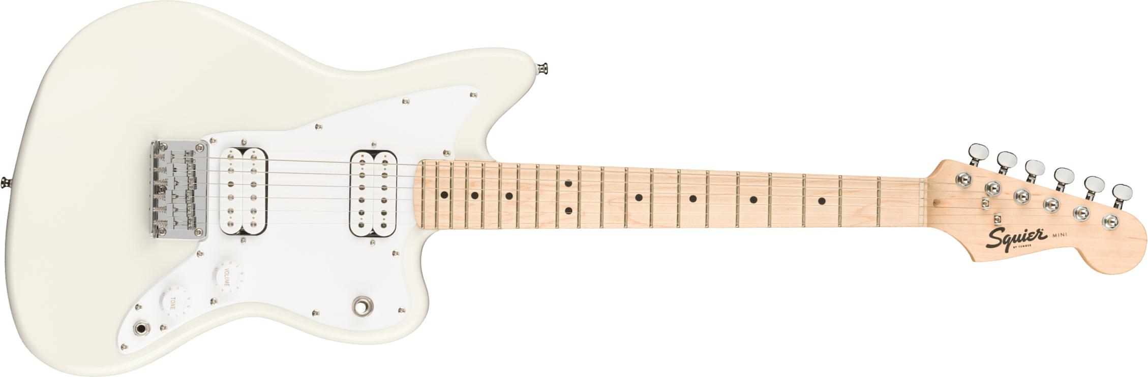 Squier Mini Jazzmaster Bullet Hh Ht Mn - Olympic White - Electric guitar for kids - Main picture