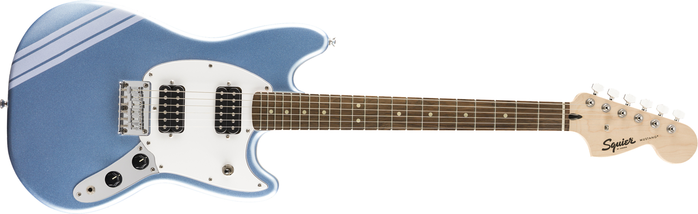 Squier Mustang Bullet Competition Hh Fsr Ht Lau - Lake Placid Blue - Retro rock electric guitar - Main picture