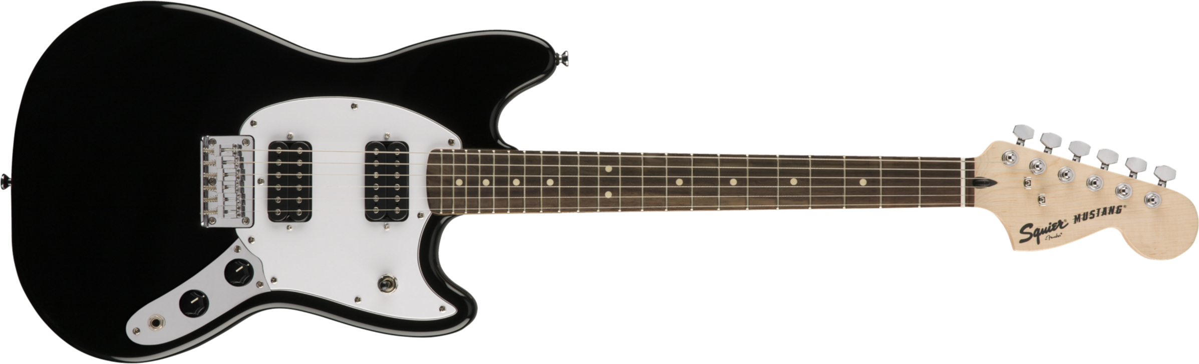 Squier Mustang Bullet Hh 2019 Ht Lau - Black - Retro rock electric guitar - Main picture