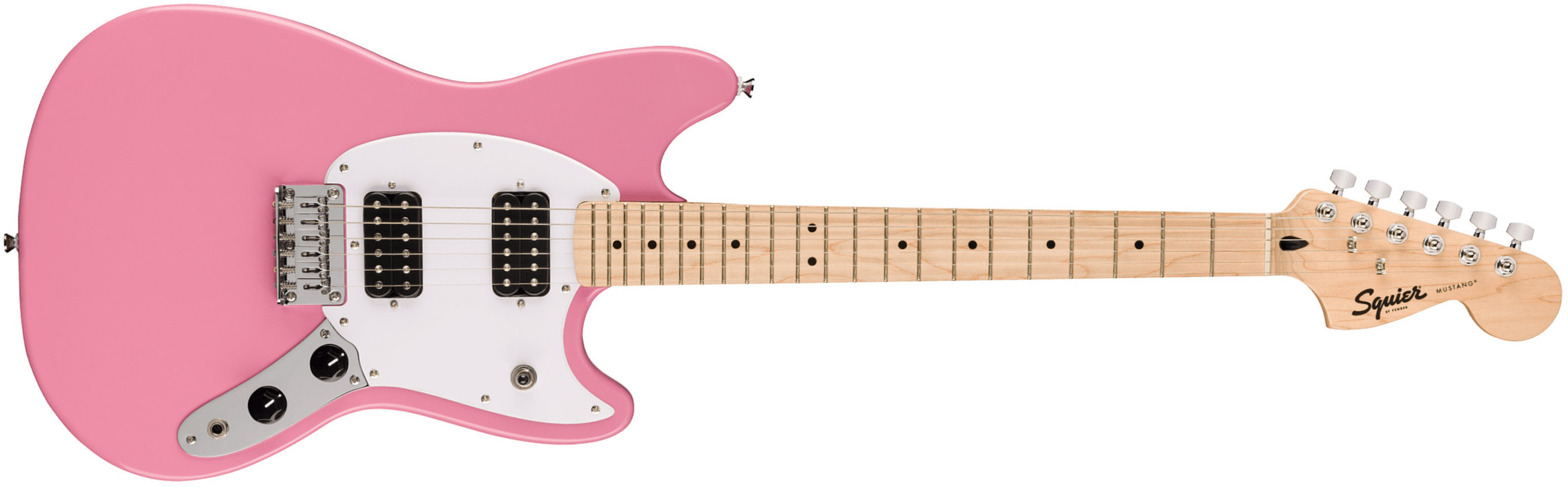 Squier Mustang Sonic Hh 2h Ht Mn - Flash Pink - Retro rock electric guitar - Main picture