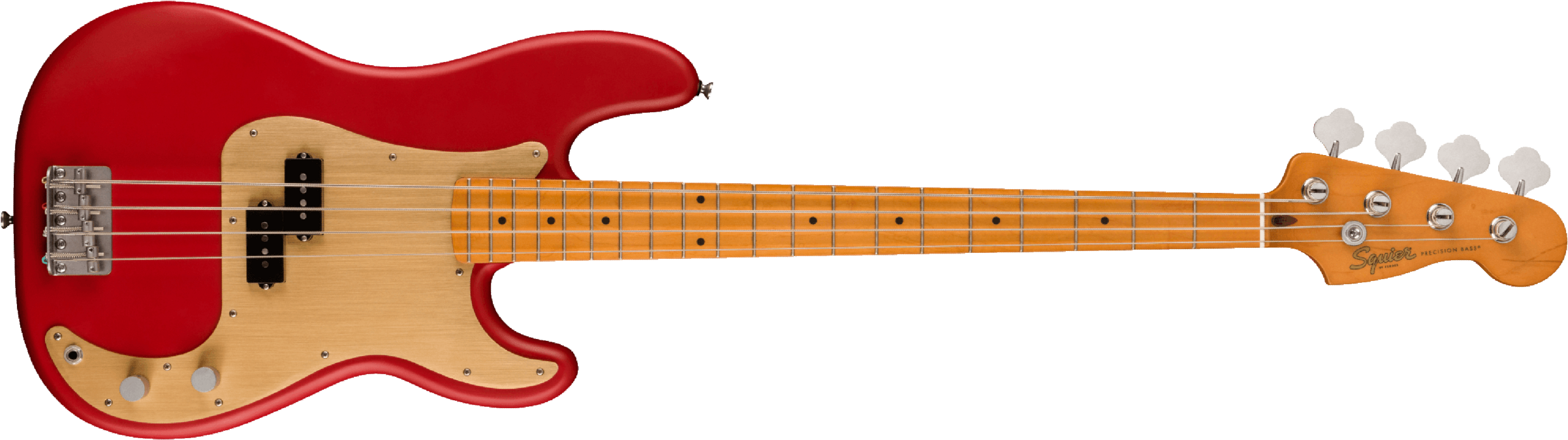 Squier Precision Bass 40th Anniversary Gold Edition Mn - Satin Dakota Red - Solid body electric bass - Main picture