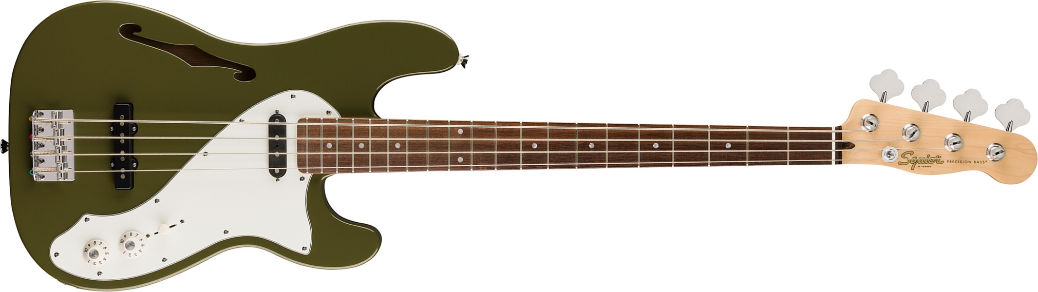 Squier Precision Bass Thinline Sj Paranormal Lau - Olive - Solid body electric bass - Main picture