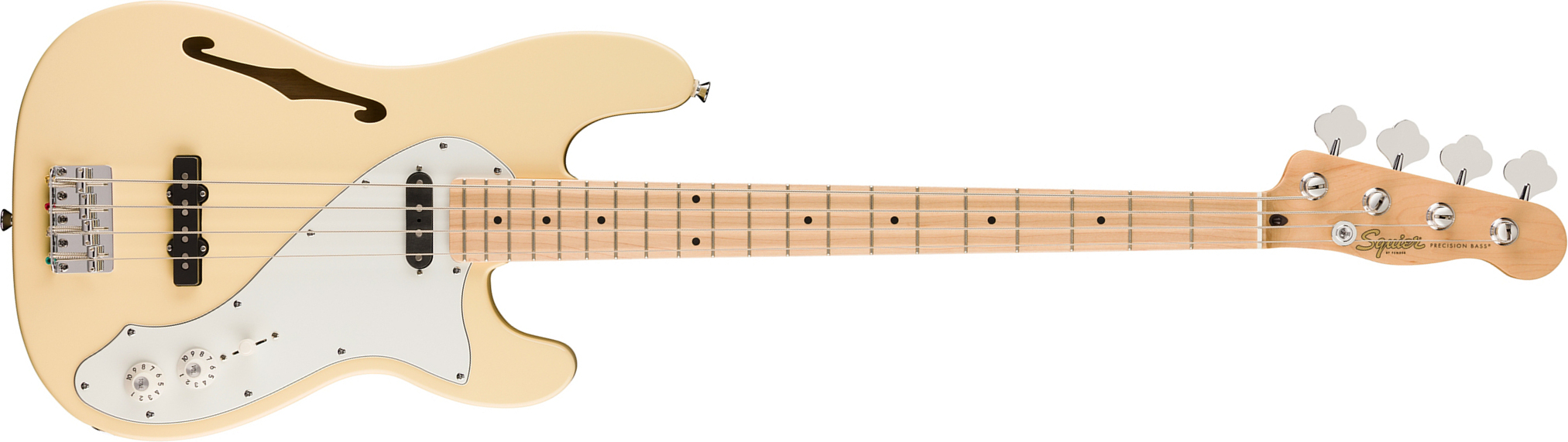 Squier Precision Bass Thinline Sj Paranormal Mn - Vintage White - Solid body electric bass - Main picture