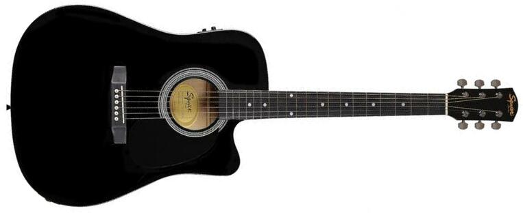 Squier Sa-105ce 2016 Dreadnought Cw - Black - Electro acoustic guitar - Main picture