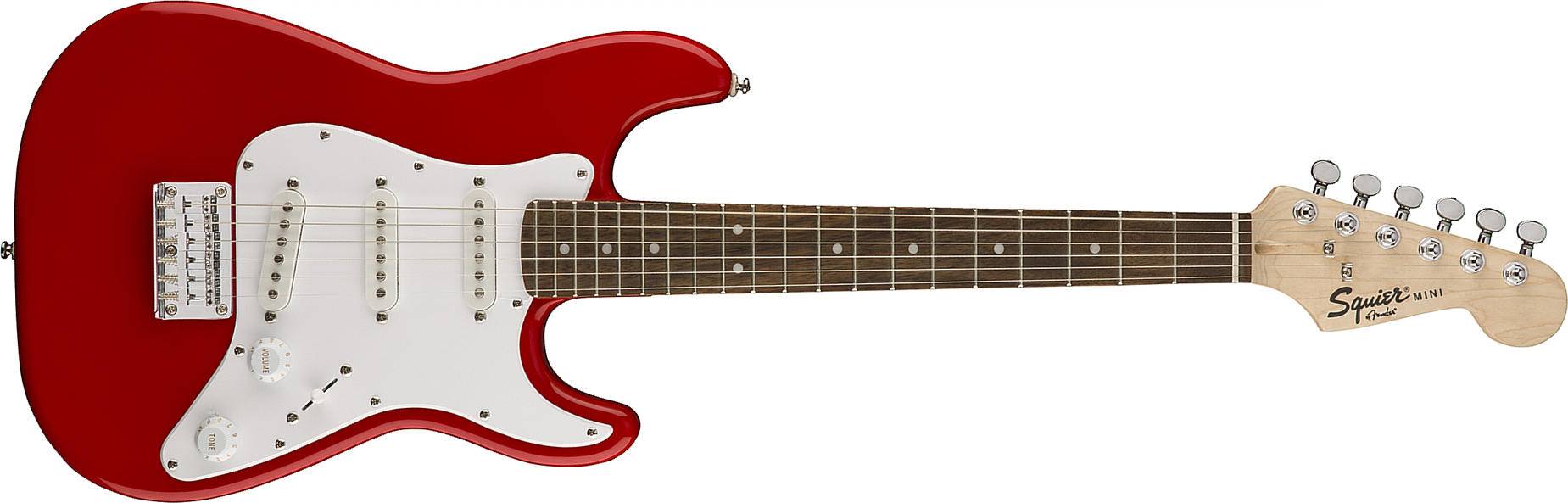 Squier Squier Mini Strat V2 Ht Sss Lau - Torino Red - Electric guitar for kids - Main picture