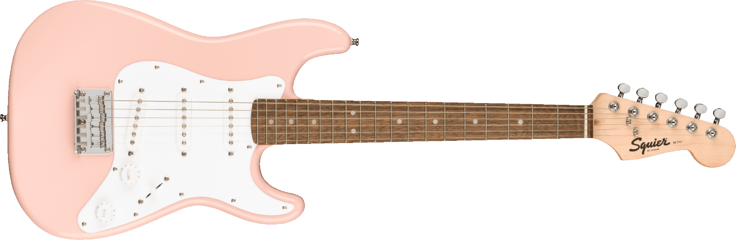 Squier Squier Mini Strat V2 Ht Sss Lau - Shell Pink - Electric guitar for kids - Main picture