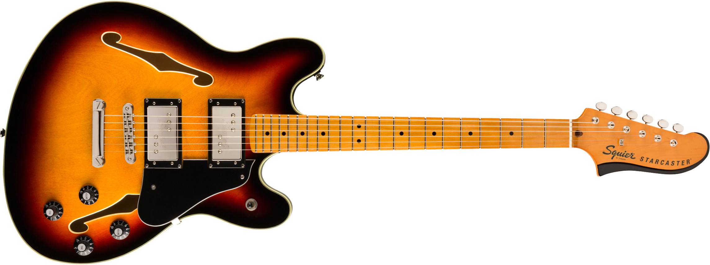 Squier Starcaster Classic Vibe 2019 Hh Ht Mn - 3-color Sunburst - Semi-hollow electric guitar - Main picture