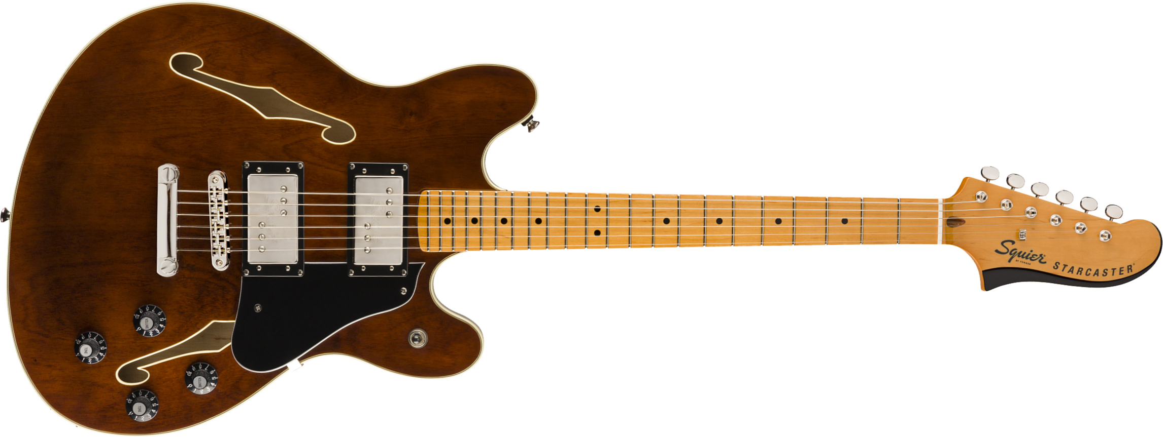 Squier Starcaster Classic Vibe 2019 Hh Ht Mn - Walnut - Semi-hollow electric guitar - Main picture