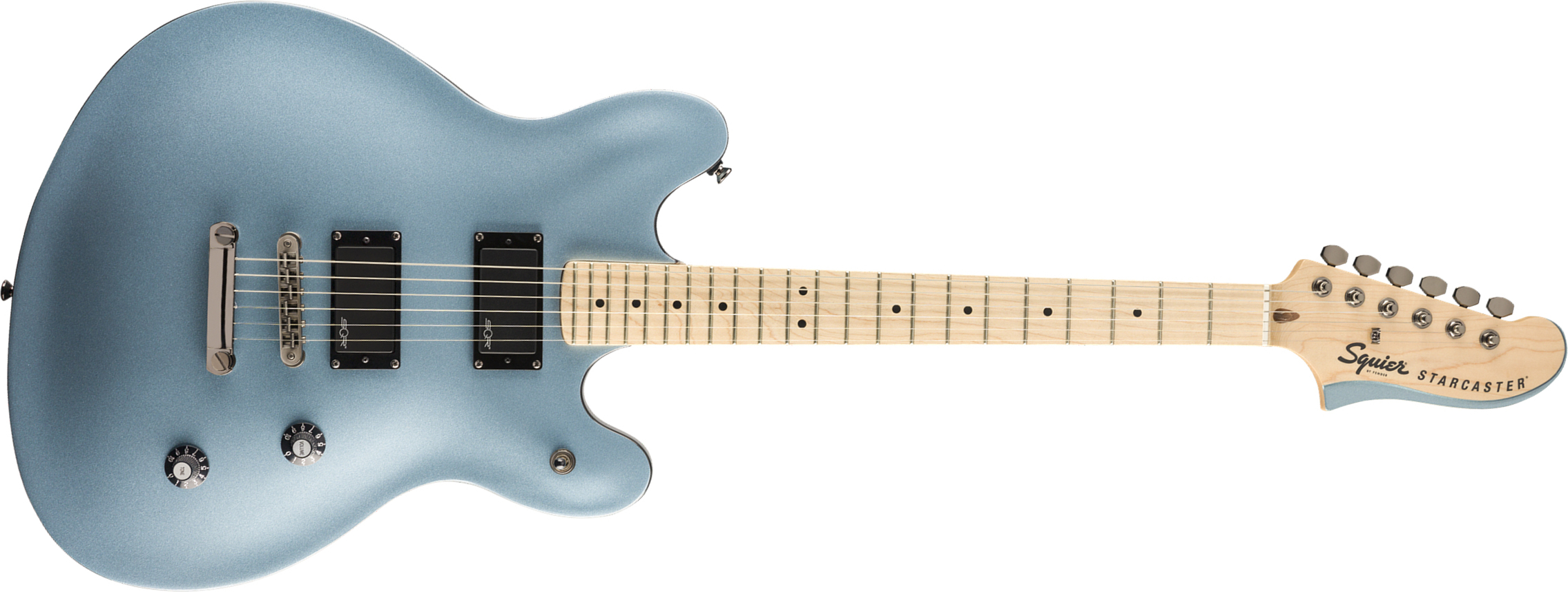Squier Starcaster Contemporary Active Starcaster 2019 Hh Ht Mn - Ice Blue Metallic - Retro rock electric guitar - Main picture