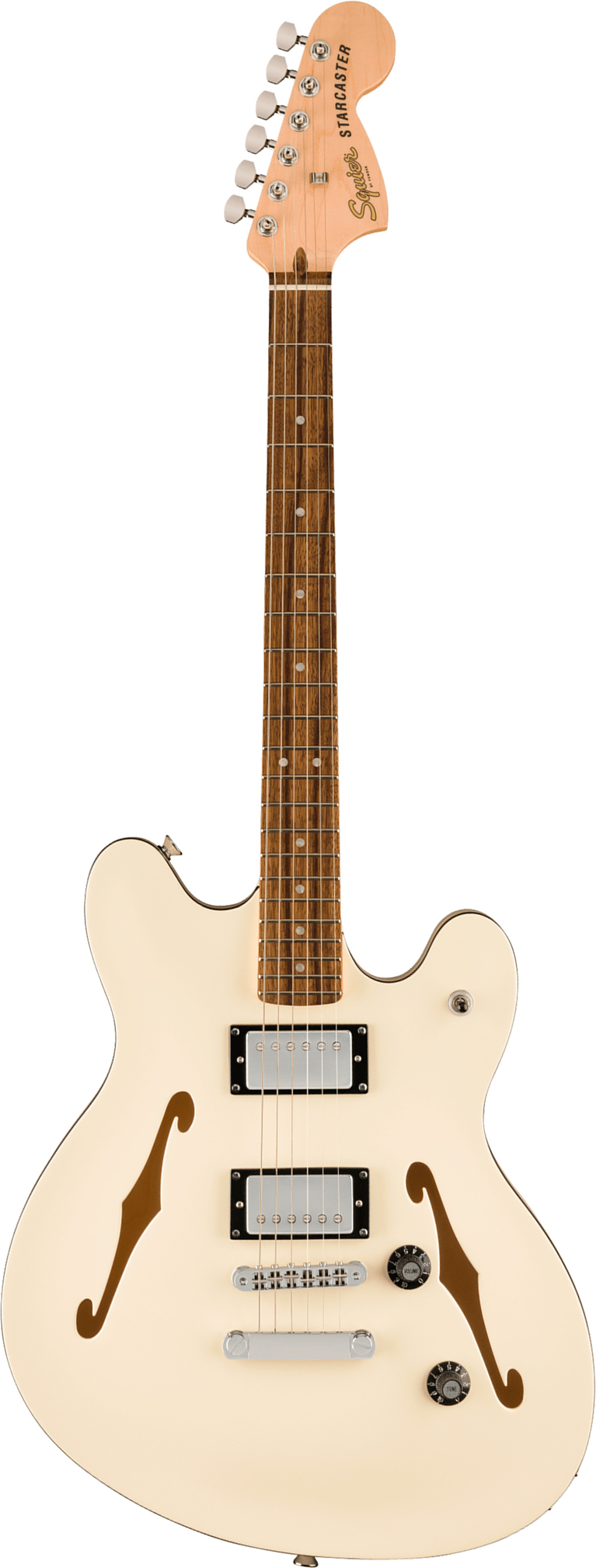 Squier Starcaster Deluxe Affinity Ind 2h Ht Lau - Olympic White - Retro rock electric guitar - Main picture