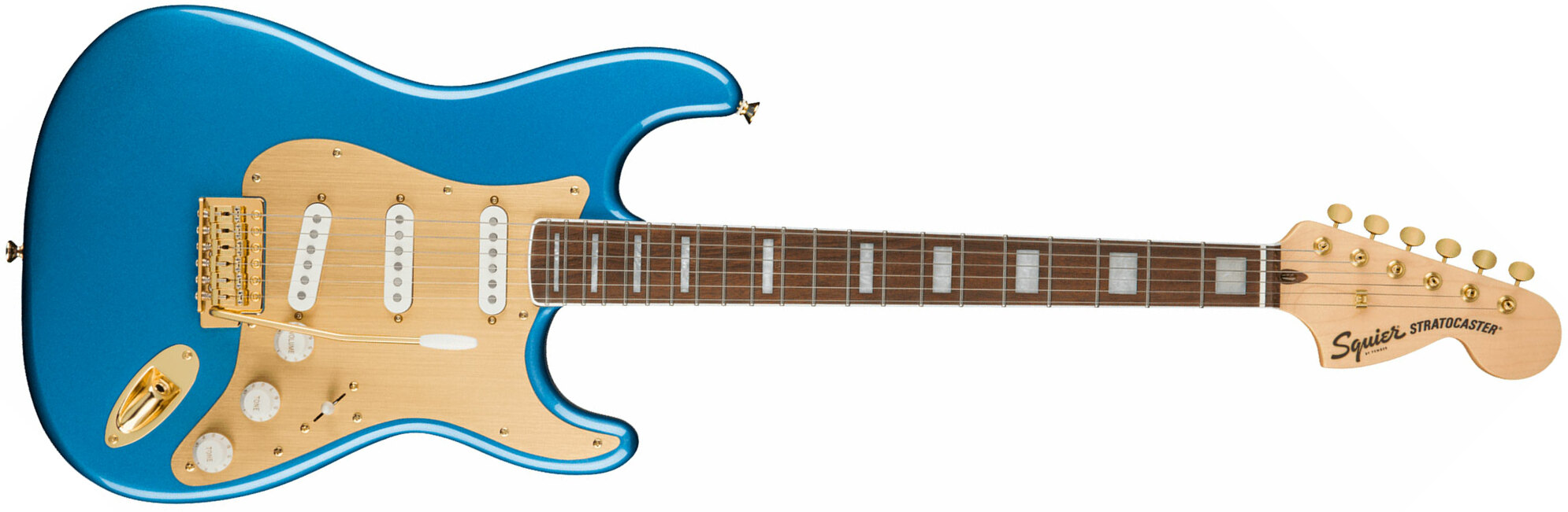 Squier Strat 40th Anniversary Gold Edition Lau - Lake Placid Blue - Str shape electric guitar - Main picture