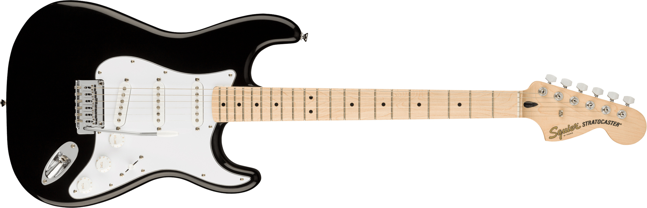 Squier Strat Affinity 2021 Sss Trem Mn - Black - Str shape electric guitar - Main picture