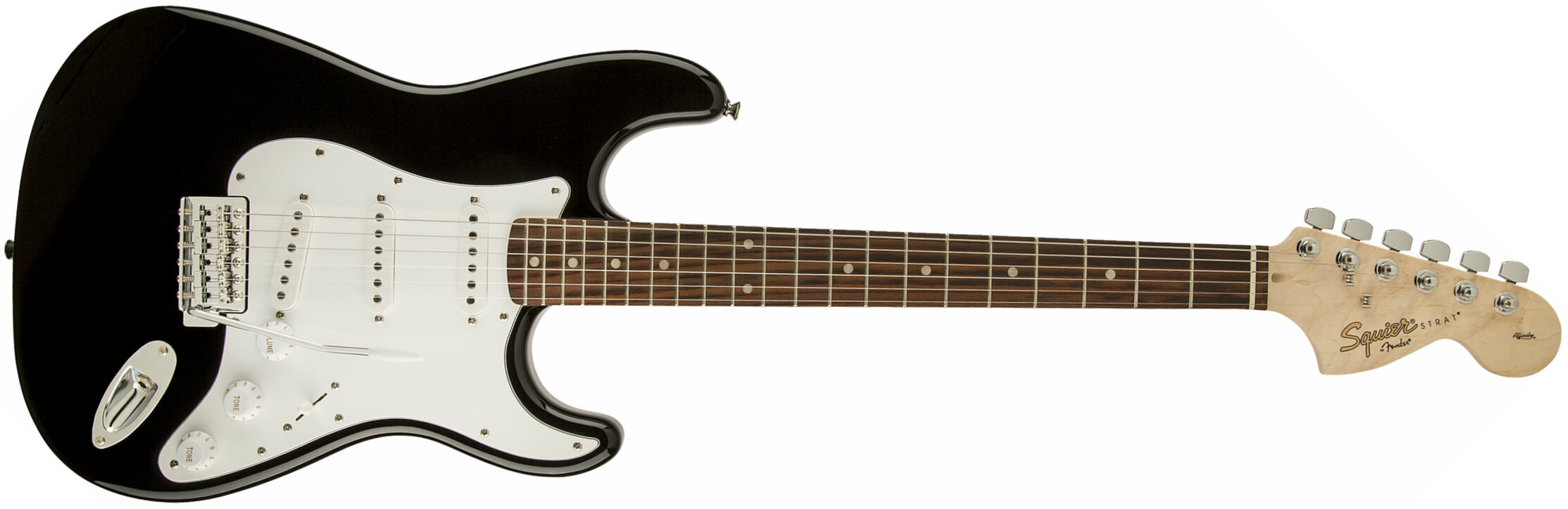 Squier Strat Affinity Series 3s Lau - Black - Str shape electric guitar - Main picture