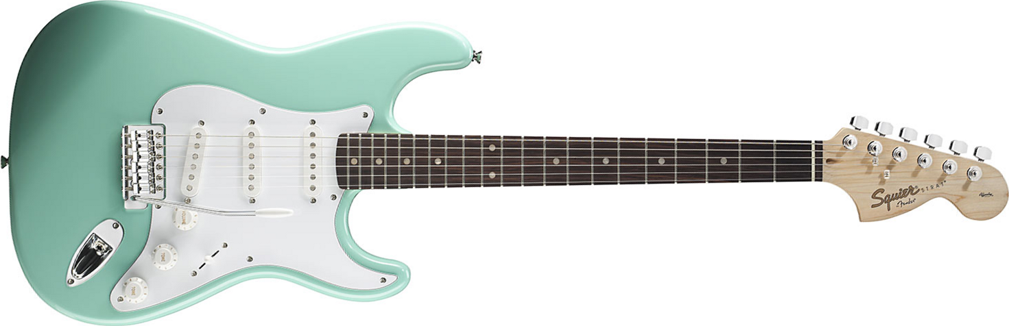 Squier Strat Affinity Series 3s Lau - Surf Green - Str shape electric guitar - Main picture