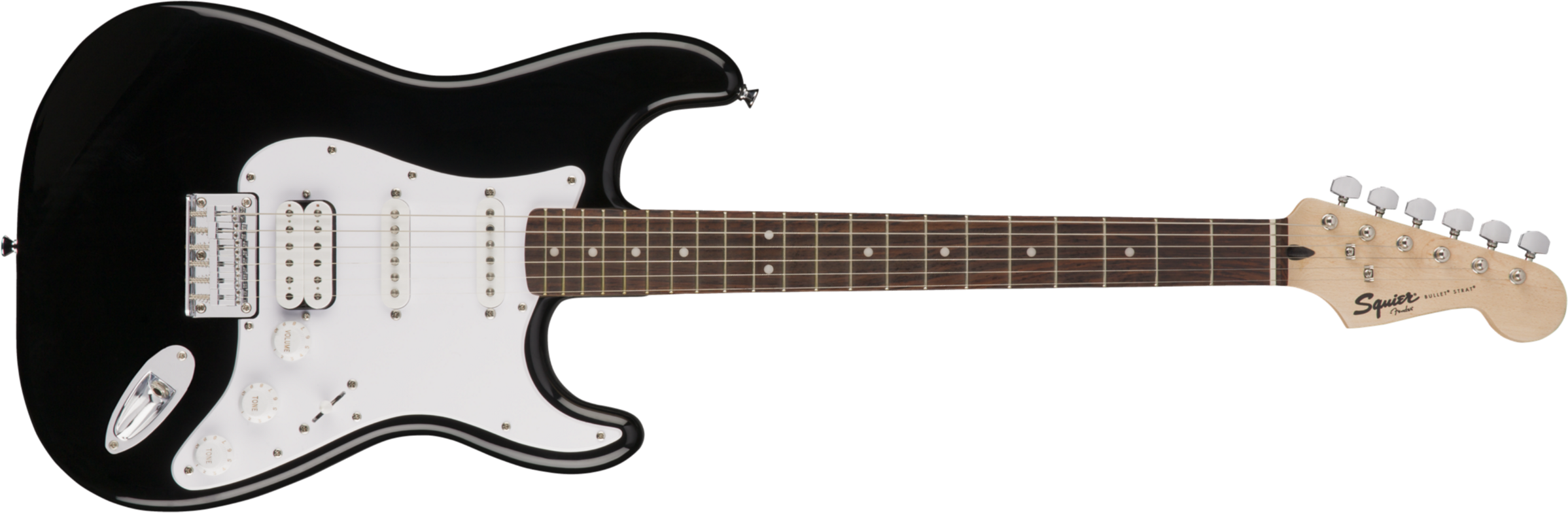 Squier Strat Bullet Ht Hss Lau - Black - Str shape electric guitar - Main picture